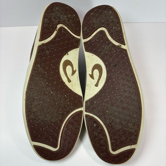 Olukai Nana Hele Men’s Shoes Brown Leather Shearling Sz 11.5 Outdoor Beach main image 8